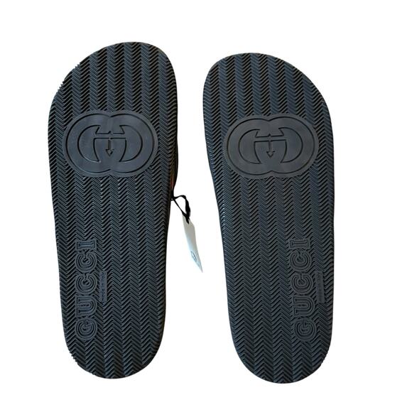GUCCI Authentic Men's Interlocking G Slide Sandal Black Green Sz 10 |US 10.5 NEW - Picture 16 of 16